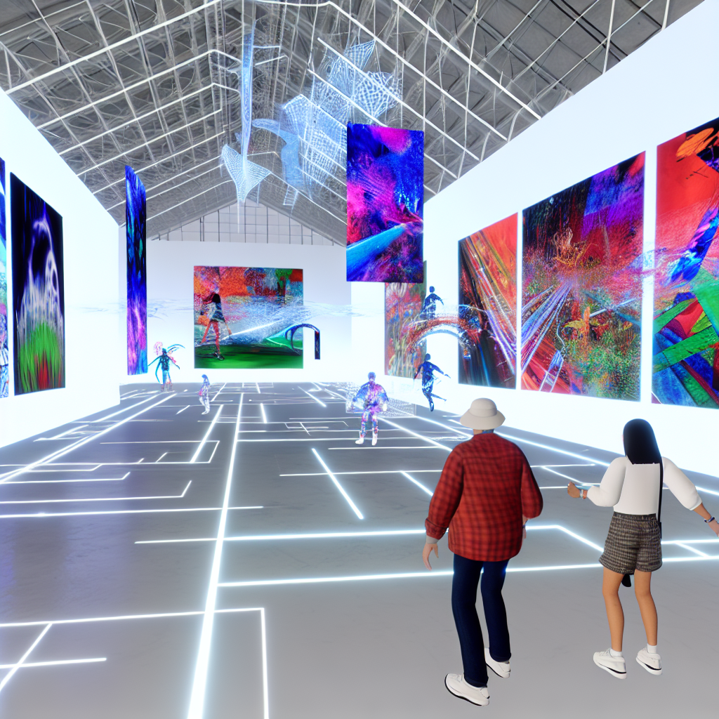 A digital art exhibit in virtual reality.