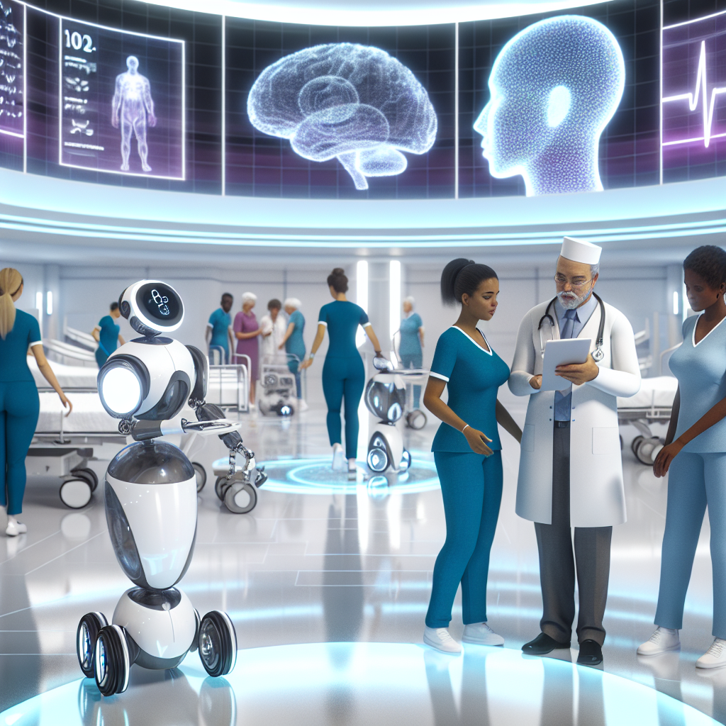 A futuristic hospital with advanced technology.