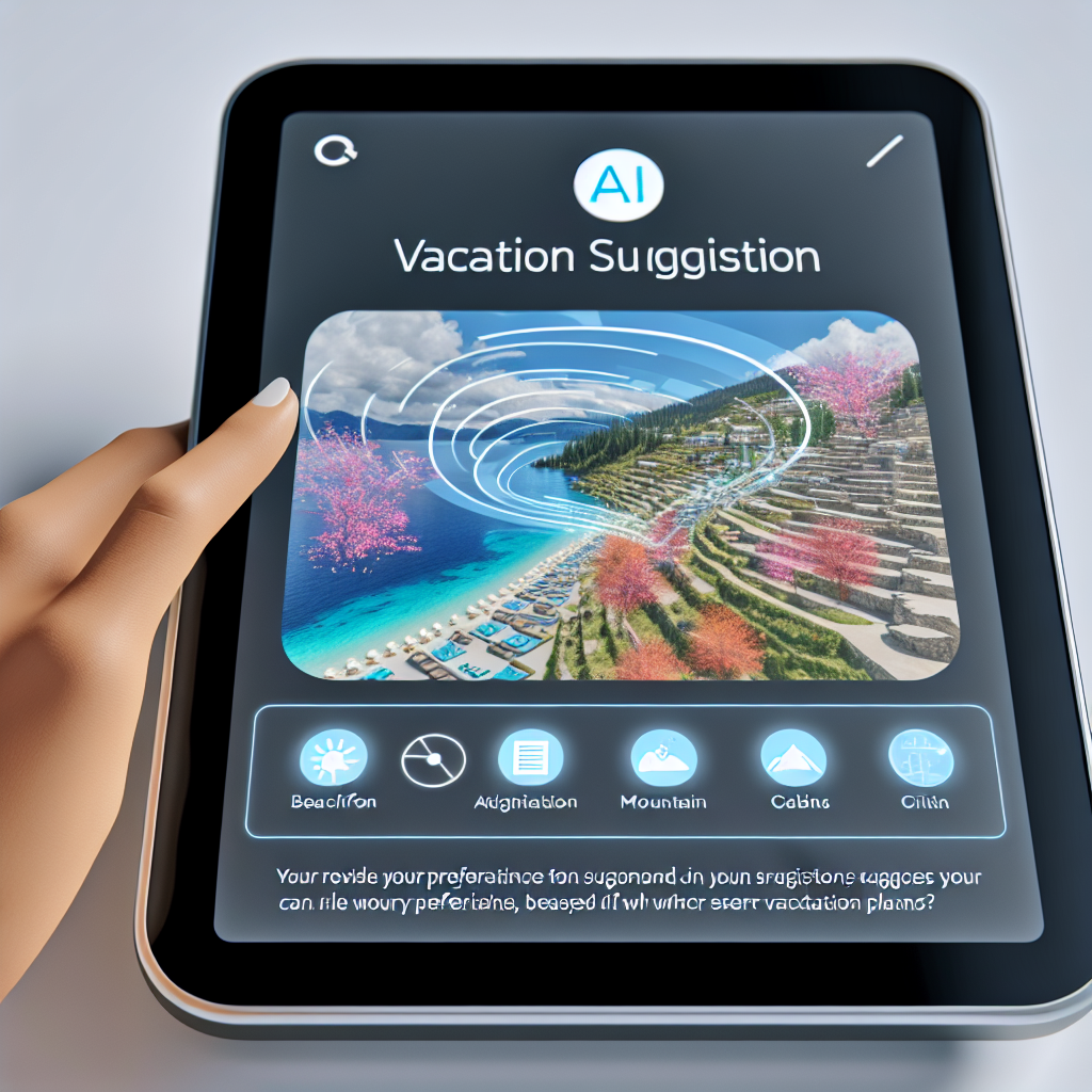 AI-powered travel assistant suggests personalized vacation.