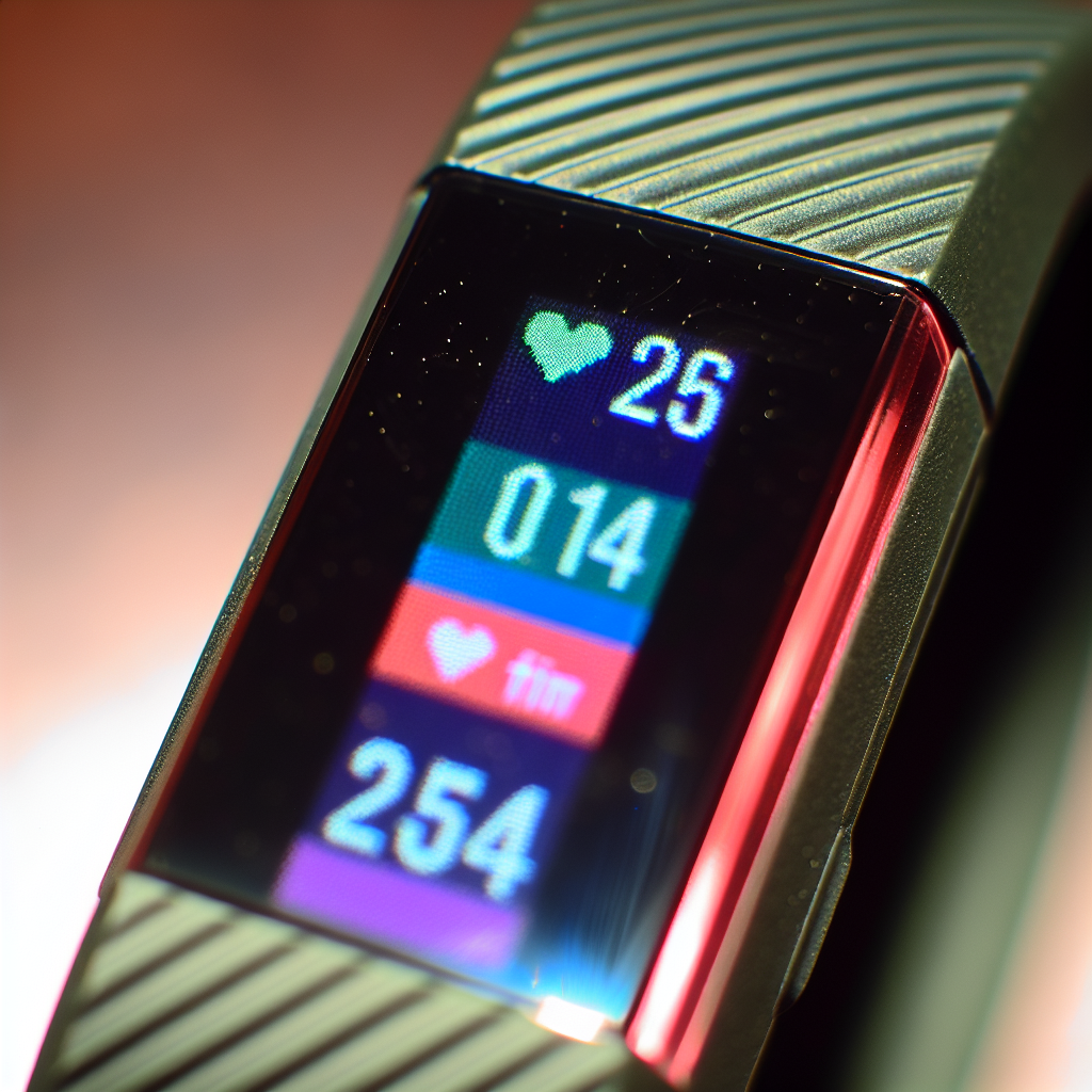 Close-up of a fitness tracker display.