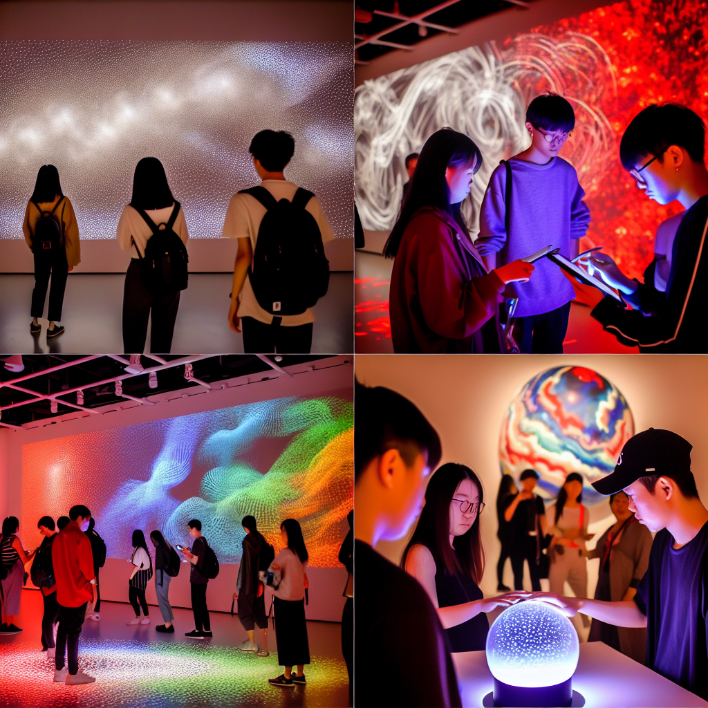 Digital art exhibition with interactive installations.