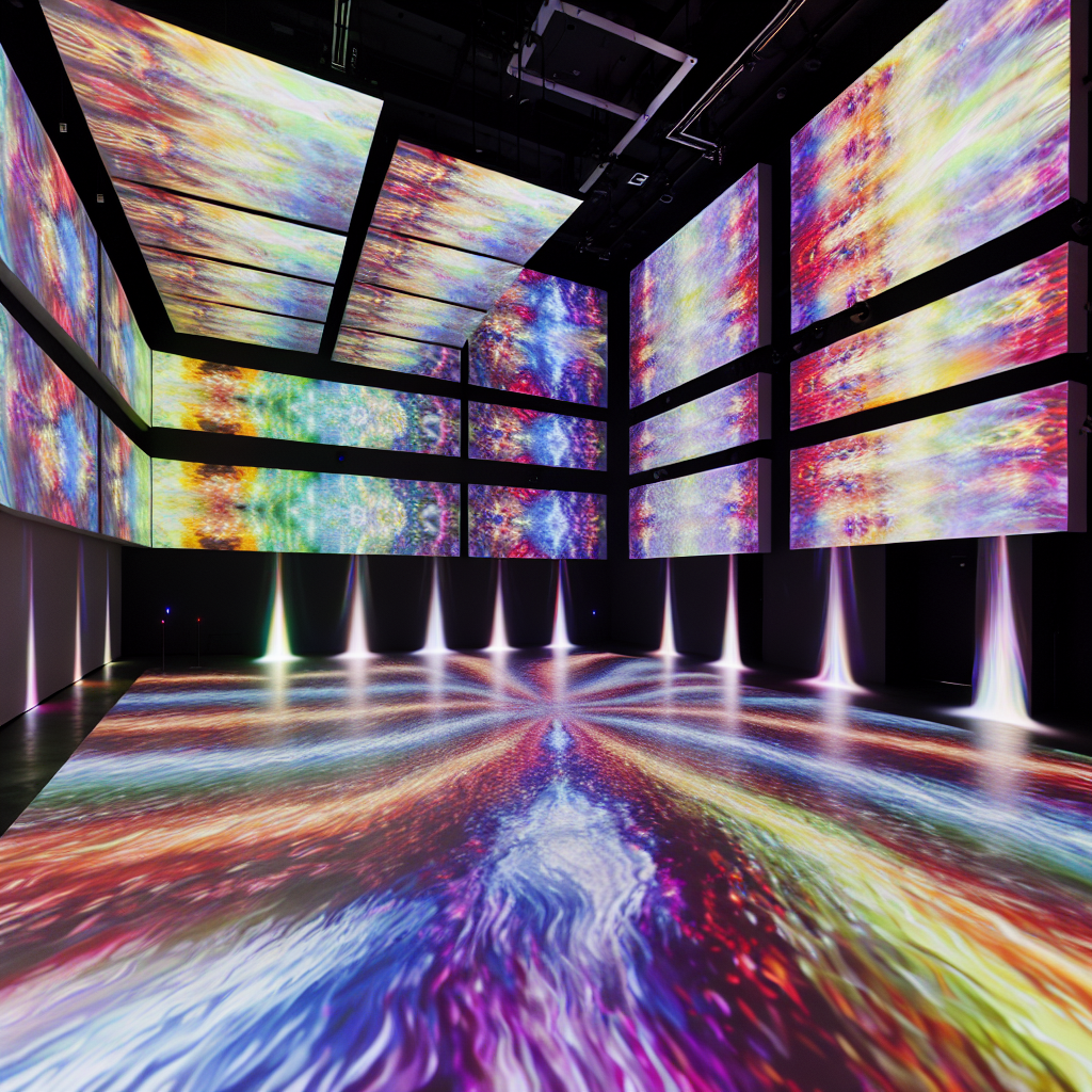 Immersive interactive digital art installation experience.