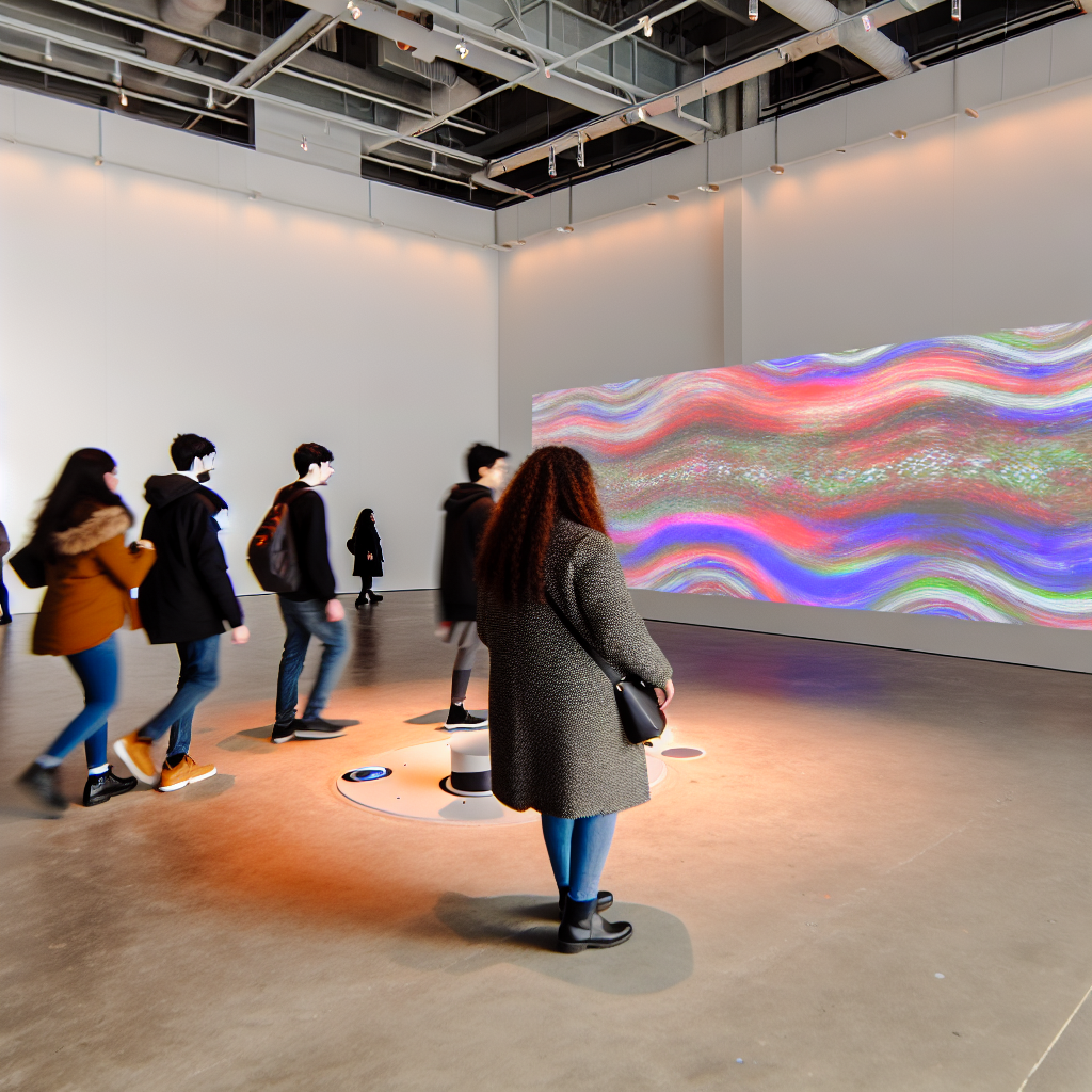 Interactive digital art blurring audience boundaries.