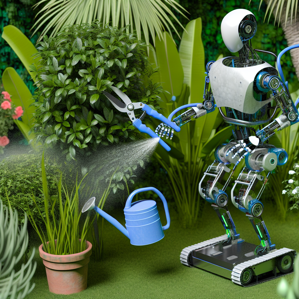 Robotic watering and pruning in action.