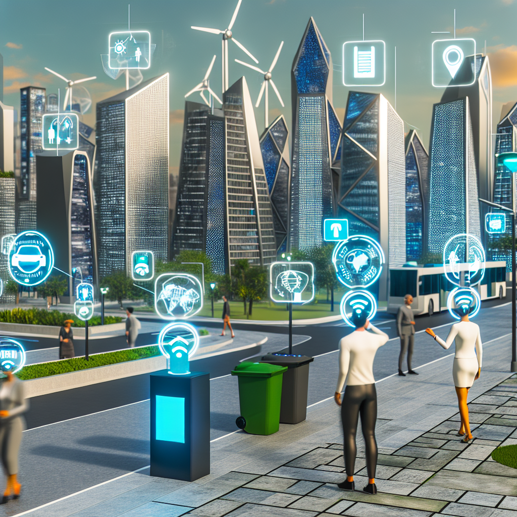 Smart city with IoT technology integration.