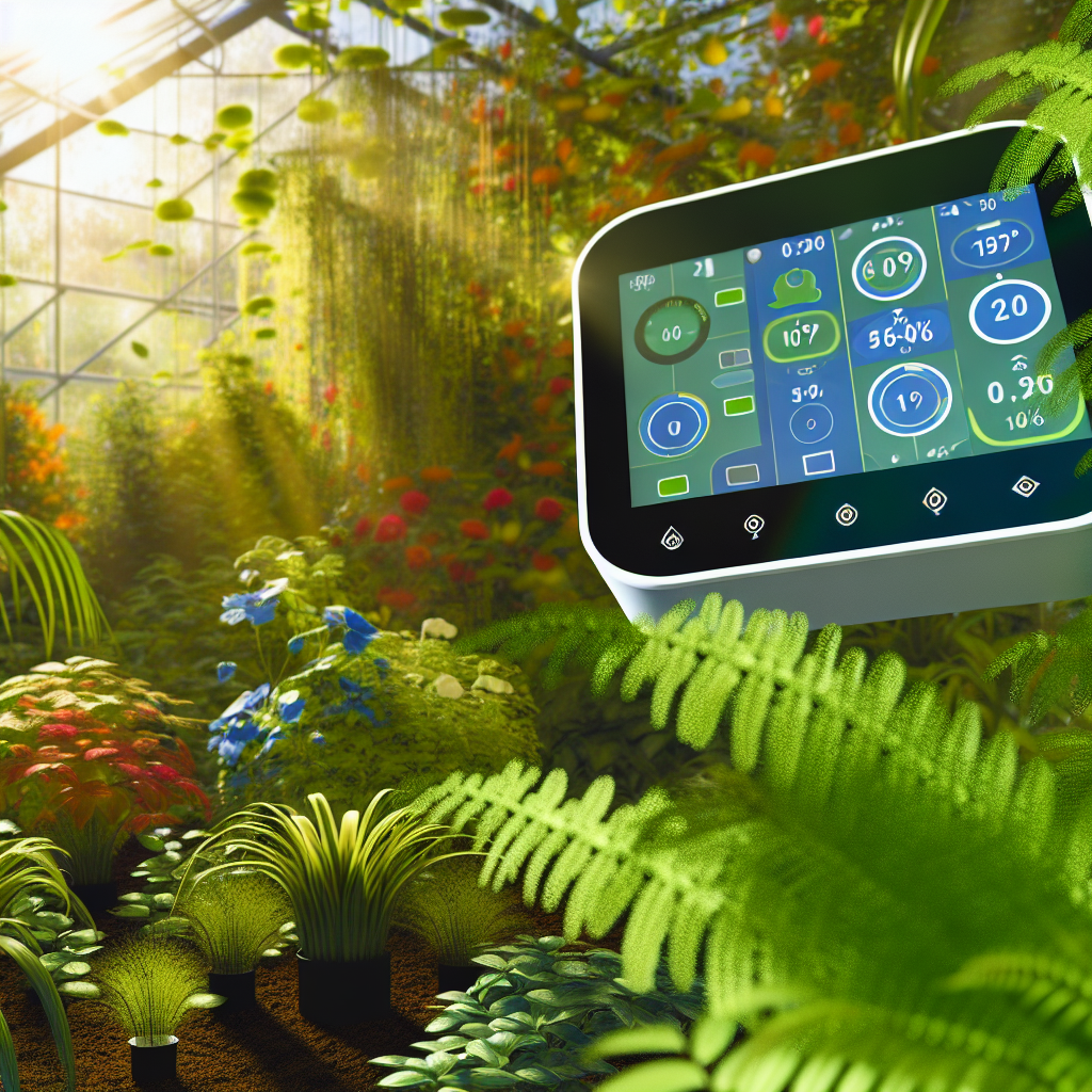 Smart sensor monitoring plant health data.