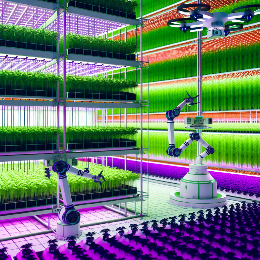 Vertical farm with automated technology systems.